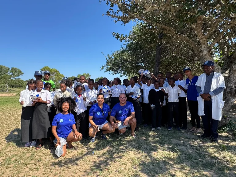 Paratus Mozambique team at the Santa Maria community centre, where connectivity is creating new opportunities for learning and development