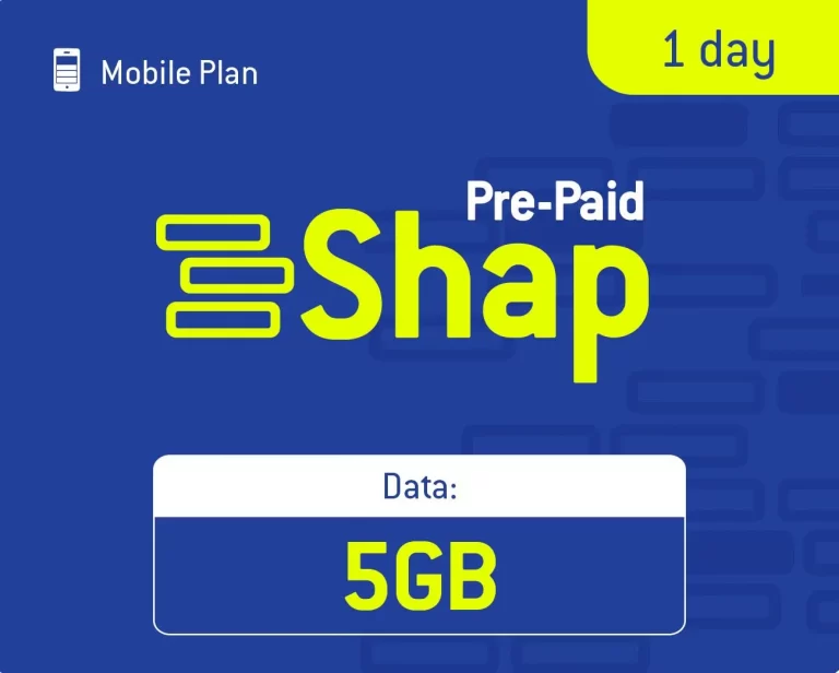 Shap gigs control pre paid shap 5gb 1 day